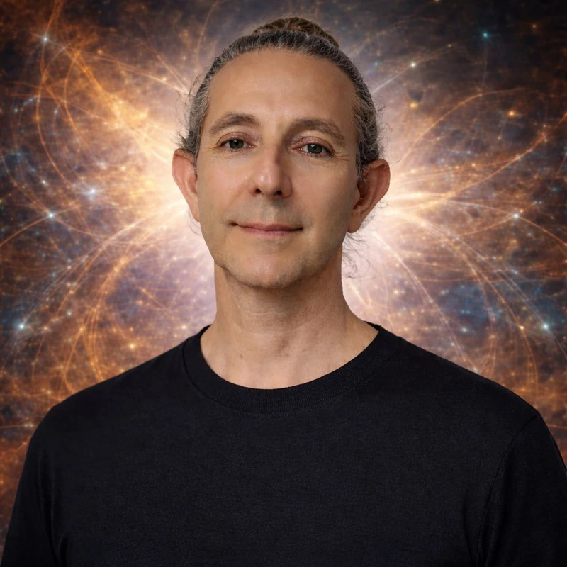 Retrato de Ricardo Polo · Orion sobre fondo cósmico